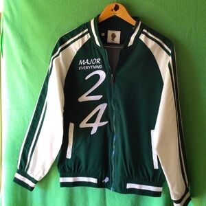 Green and White Zip-Up Jacket